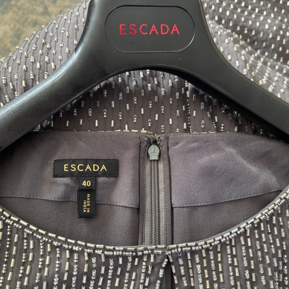 ESCADA Stunning Beaded Evening Formal Dress -100% Silk Beaded Dress – Size 40 - Picture 8 of 16